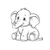 Cute Baby Elephant V10 Vinyl Car Decal Sticker – Waterproof & UV-Resistant 6.826666666666667"
