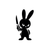 Black Bunny Logo Vinyl Car Decal Sticker – Waterproof & UV-Resistant 6.826666666666667"