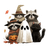 Halloween Raccoon Quartet Vinyl Car Decal Sticker – Waterproof & UV-Resistant 6.826666666666667"