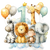 Jungle Birthday Animals Vinyl Car Decal Sticker – Waterproof & UV-Resistant 3.4133333333333336"