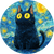 Cartoon Black Cat V14 Vinyl Car Decal Sticker – Waterproof & UV-Resistant 6.826666666666667"