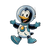 Space Penguin Character Vinyl Car Decal Sticker – Waterproof & UV-Resistant 3.4133333333333336"