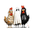 Costumed Halloween Chickens V3 Vinyl Car Decal Sticker – Waterproof & UV-Resistant 3.4133333333333336"