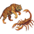 Tiger Vs Scorpion V2 Vinyl Car Decal Sticker – Waterproof & UV-Resistant 3.4133333333333336"