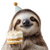 Sloth At Birthday Vinyl Car Decal Sticker – Waterproof & UV-Resistant 6.826666666666667"