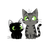 Kawaii Neon Cats Vinyl Car Decal Sticker – Waterproof & UV-Resistant 3.4133333333333336"