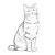 Tabby Cat Sitting V4 Vinyl Car Decal Sticker – Waterproof & UV-Resistant 3.4133333333333336"