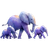 Chubby Elephant Family V2 Vinyl Car Decal Sticker – Waterproof & UV-Resistant 3.4133333333333336"