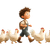 Boy With Chickens V2 Vinyl Car Decal Sticker – Waterproof & UV-Resistant 3.4133333333333336"