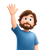 Waving Emoji Man Vinyl Car Decal Sticker – Waterproof & UV-Resistant 6.826666666666667"