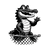 Stylized Crocodile Logo Vinyl Car Decal Sticker – Waterproof & UV-Resistant 3.4133333333333336"
