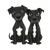 Playful Black Dogs Vinyl Car Decal Sticker – Waterproof & UV-Resistant 6.826666666666667"