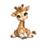 Baby Giraffe Illustration V7 Vinyl Car Decal Sticker – Waterproof & UV-Resistant 6.826666666666667"