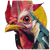 Expressive Rooster Portrait Vinyl Car Decal Sticker – Waterproof & UV-Resistant 3.4133333333333336"