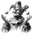 Jester Juggling Stamp Vinyl Car Decal Sticker – Waterproof & UV-Resistant 6.826666666666667"