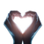 Glowing Heart Hands V2 Vinyl Car Decal Sticker – Waterproof & UV-Resistant 3.4133333333333336"