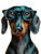 Dachshund With Glasses V4 Vinyl Car Decal Sticker – Waterproof & UV-Resistant 8.213333333333333"