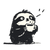 Sloth With Coffee V4 Vinyl Car Decal Sticker – Waterproof & UV-Resistant 3.4133333333333336"
