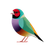 Gouldian Finch Illustration Vinyl Car Decal Sticker – Waterproof & UV-Resistant 3.4133333333333336"