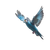 Blue Budgie Flying Vinyl Car Decal Sticker – Waterproof & UV-Resistant 3.4133333333333336"