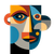 Picasso Cubist Portrait Vinyl Car Decal Sticker – Waterproof & UV-Resistant 3.4133333333333336"