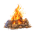Cartoon Bonfire Illustration Vinyl Car Decal Sticker – Waterproof & UV-Resistant 3.4133333333333336"