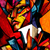 Cubist Superhero Portrait Vinyl Car Decal Sticker – Waterproof & UV-Resistant 3.4133333333333336"