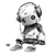 Cute Robot Sitting Vinyl Car Decal Sticker – Waterproof & UV-Resistant 3.4133333333333336"