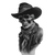 Cowboy Skull Tattoo Vinyl Car Decal Sticker – Waterproof & UV-Resistant 6.826666666666667"