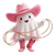 Playful Ghost Cowgirl Vinyl Car Decal Sticker – Waterproof & UV-Resistant 3.4133333333333336"