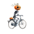 Skeleton Pumpkin Cyclist Vinyl Car Decal Sticker – Waterproof & UV-Resistant 3.4133333333333336"