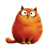 Chubby Red Cat Vinyl Car Decal Sticker – Waterproof & UV-Resistant 3.4133333333333336"
