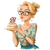 Blonde Girl Cake V3 Vinyl Car Decal Sticker – Waterproof & UV-Resistant 3.4133333333333336"