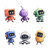 Cute Robot Characters V2 Vinyl Car Decal Sticker – Waterproof & UV-Resistant 6.826666666666667"