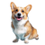 Happy Corgi Sitting V3 Vinyl Car Decal Sticker – Waterproof & UV-Resistant 6.826666666666667"