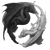 Yin Yang Dragons V4 Vinyl Car Decal Sticker – Waterproof & UV-Resistant 3.4133333333333336"