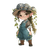 Chibi Elf Botanist Vinyl Car Decal Sticker – Waterproof & UV-Resistant 3.4133333333333336"