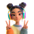 Playful Latina Memoji V3 Vinyl Car Decal Sticker – Waterproof & UV-Resistant 3.4133333333333336"