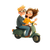 Golden Frame Couple Vinyl Car Decal Sticker – Waterproof & UV-Resistant 3.4133333333333336"