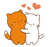 Cats Hugging Miserably Vinyl Car Decal Sticker – Waterproof & UV-Resistant 3.4133333333333336"
