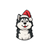 Husky Christmas Hat Vinyl Car Decal Sticker – Waterproof & UV-Resistant 3.4133333333333336"