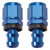 2x Lightweight Aluminum -8 AN Hose End Fitting | Easy to Assemble | Straight - Anodized Blue Finish
