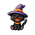 Pixel Witch Cat Vinyl Car Decal Sticker – Waterproof & UV-Resistant 6.826666666666667"