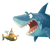 Shark Chasing Submarine Vinyl Car Decal Sticker – Waterproof & UV-Resistant 3.4133333333333336"