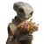 Smiling Alien With Flowers Vinyl Car Decal Sticker – Waterproof & UV-Resistant 3.4133333333333336"