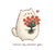 Cat With Bouquet Vinyl Car Decal Sticker – Waterproof & UV-Resistant 3.4133333333333336"