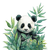 Watercolor Panda Clipart Vinyl Car Decal Sticker – Waterproof & UV-Resistant 3.4133333333333336"