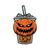 Spooky Coffee Pumpkin Vinyl Car Decal Sticker – Waterproof & UV-Resistant 6.826666666666667"