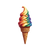 Rainbow Cone Ice Cream Vinyl Car Decal Sticker – Waterproof & UV-Resistant 6.826666666666667"