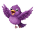 Cartoon Purple Bird Vinyl Car Decal Sticker – Waterproof & UV-Resistant 3.4133333333333336"
